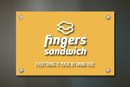 핑거스샌드위치-고급형(투명아크릴5T+실사출력+입체문자+포맥스3T+장식볼트-뛰움)300x200mm/사무실현판/-62,000원