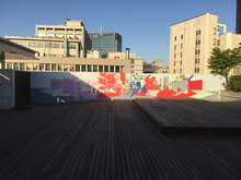 [실사썬팅] 서울시립미술관(외부용 라텍스출력-야외옥상시공)17000x2500mm